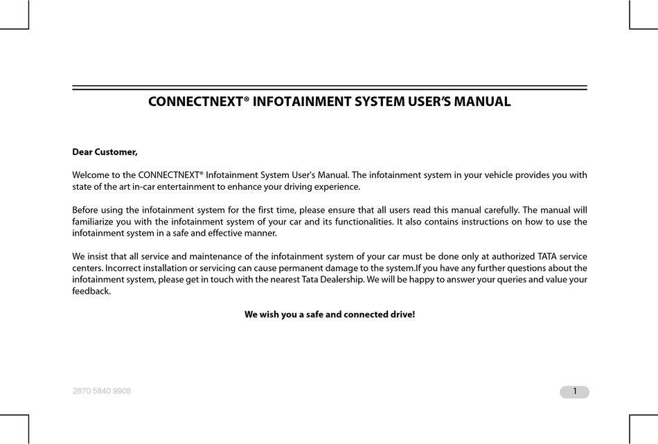 TATA MOTORS CONNECTNEXT USER MANUAL Pdf Download ManualsLib