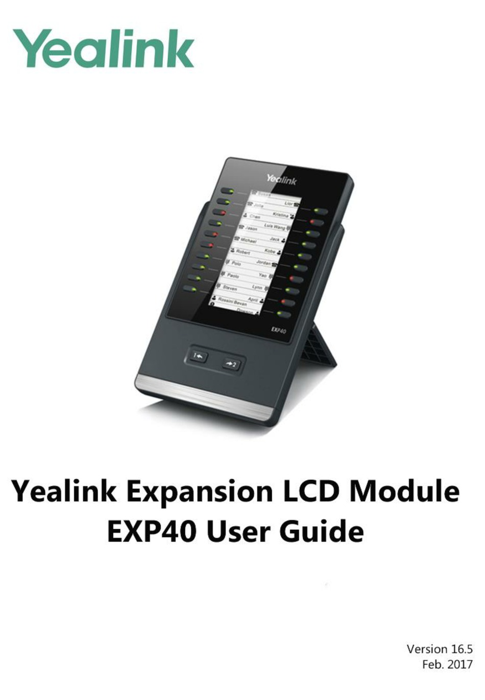 YEALINK EXP40 USER MANUAL Pdf Download | ManualsLib