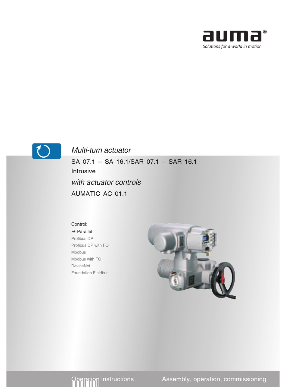 AUMA SA 07.1 OPERATION INSTRUCTIONS MANUAL Pdf Download ManualsLib