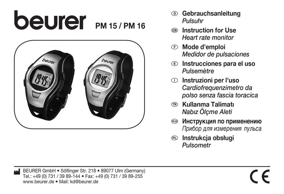 beurer pm 20 user manual