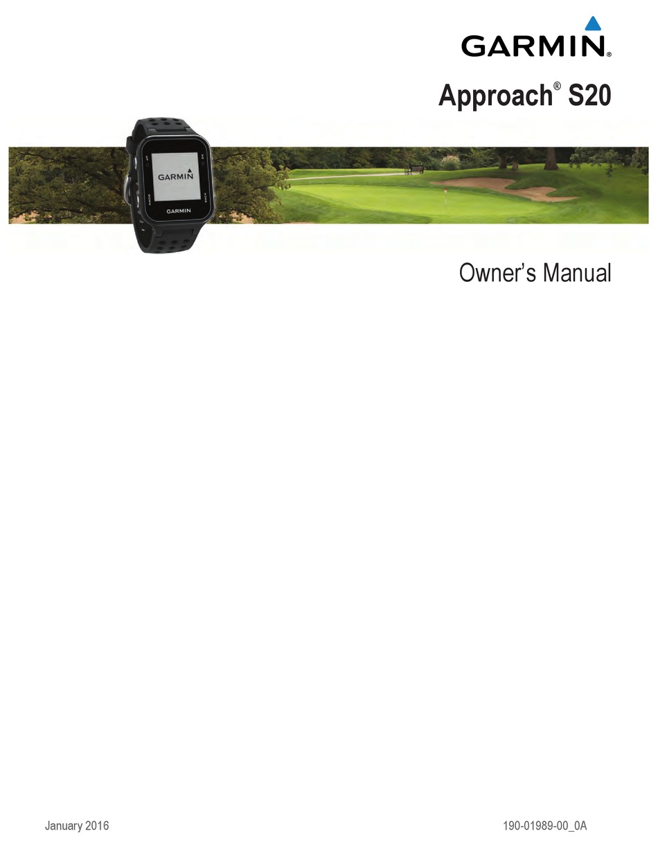 garmin approach s20 setup