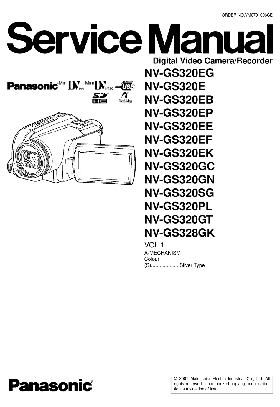 PANASONIC NV-GS320EG SERVICE MANUAL Pdf Download | ManualsLib