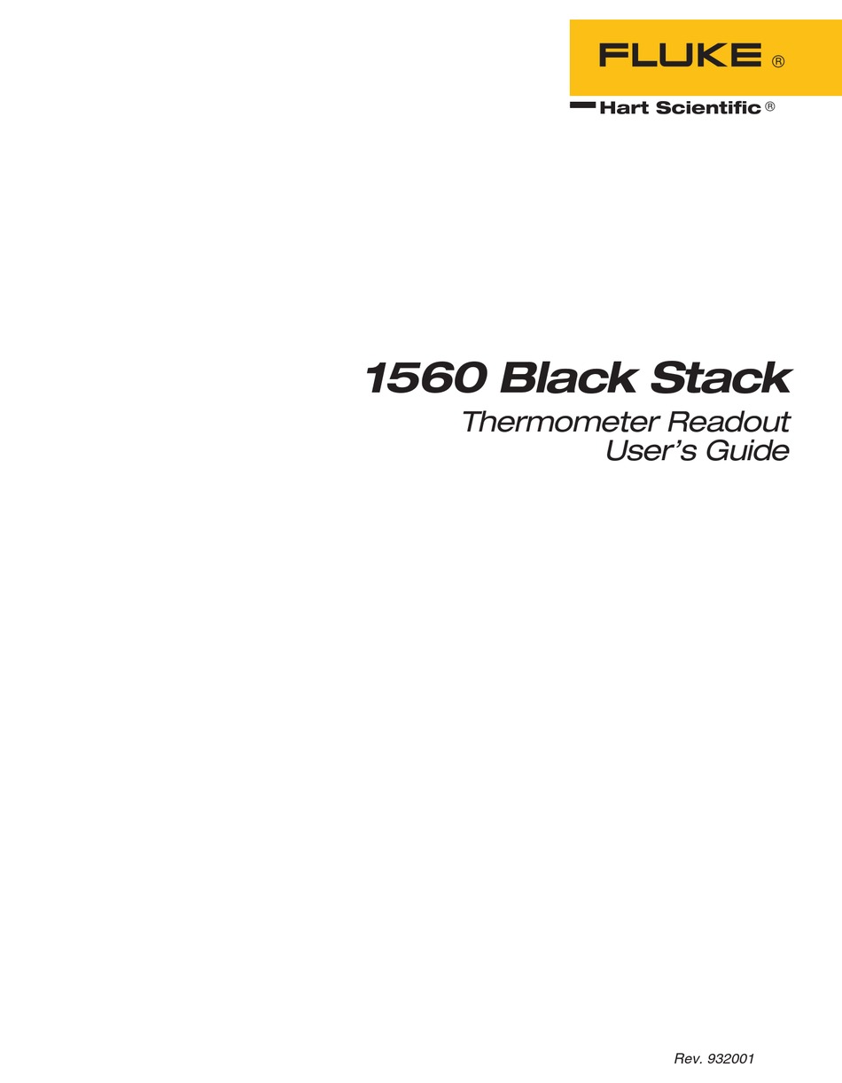 FLUKE 1560 BLACK STACK USER MANUAL Pdf Download | ManualsLib