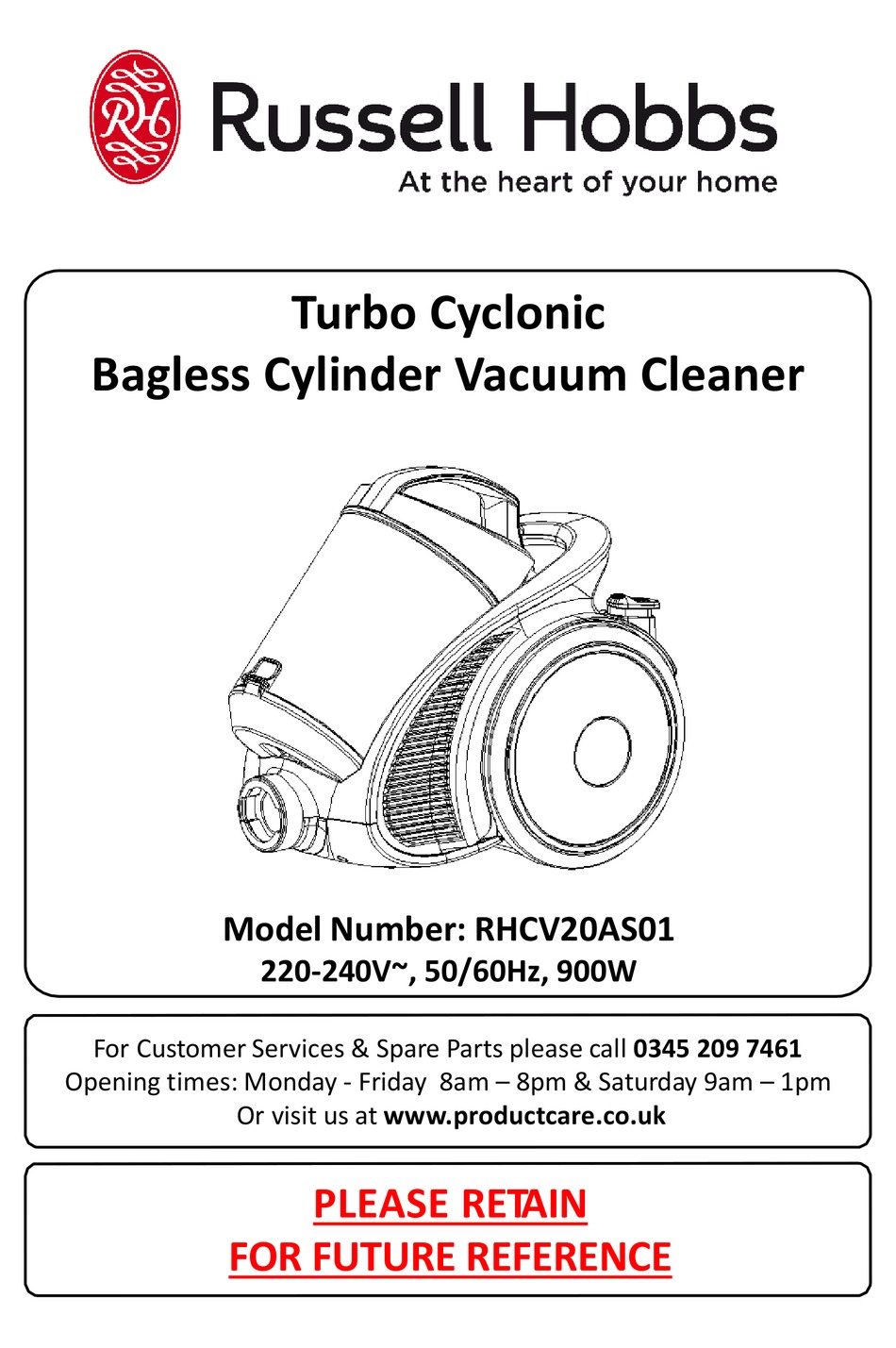 RUSSELL HOBBS RHCV20AS01 MANUAL Pdf Download ManualsLib