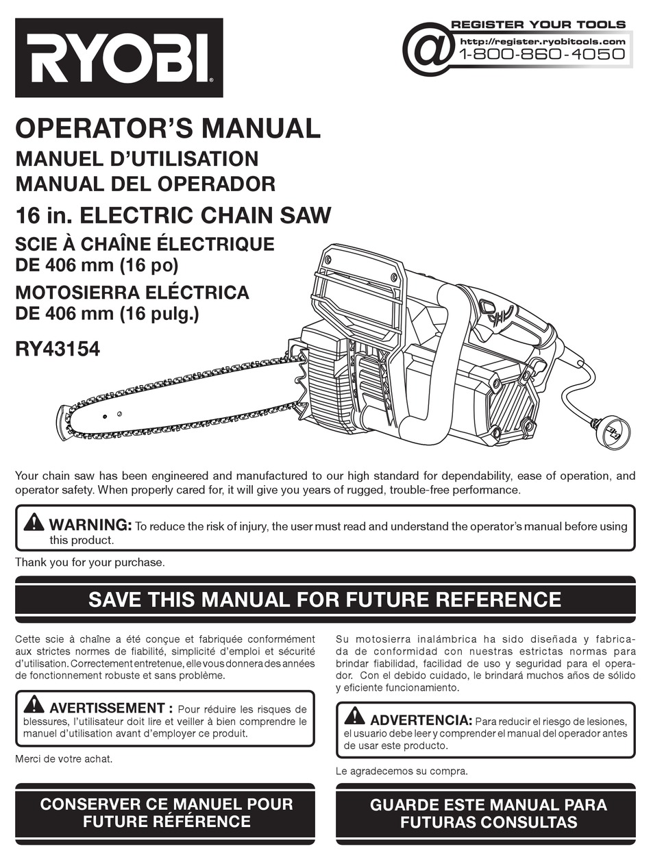 RYOBI RY43154 OPERATOR'S MANUAL Pdf Download | ManualsLib