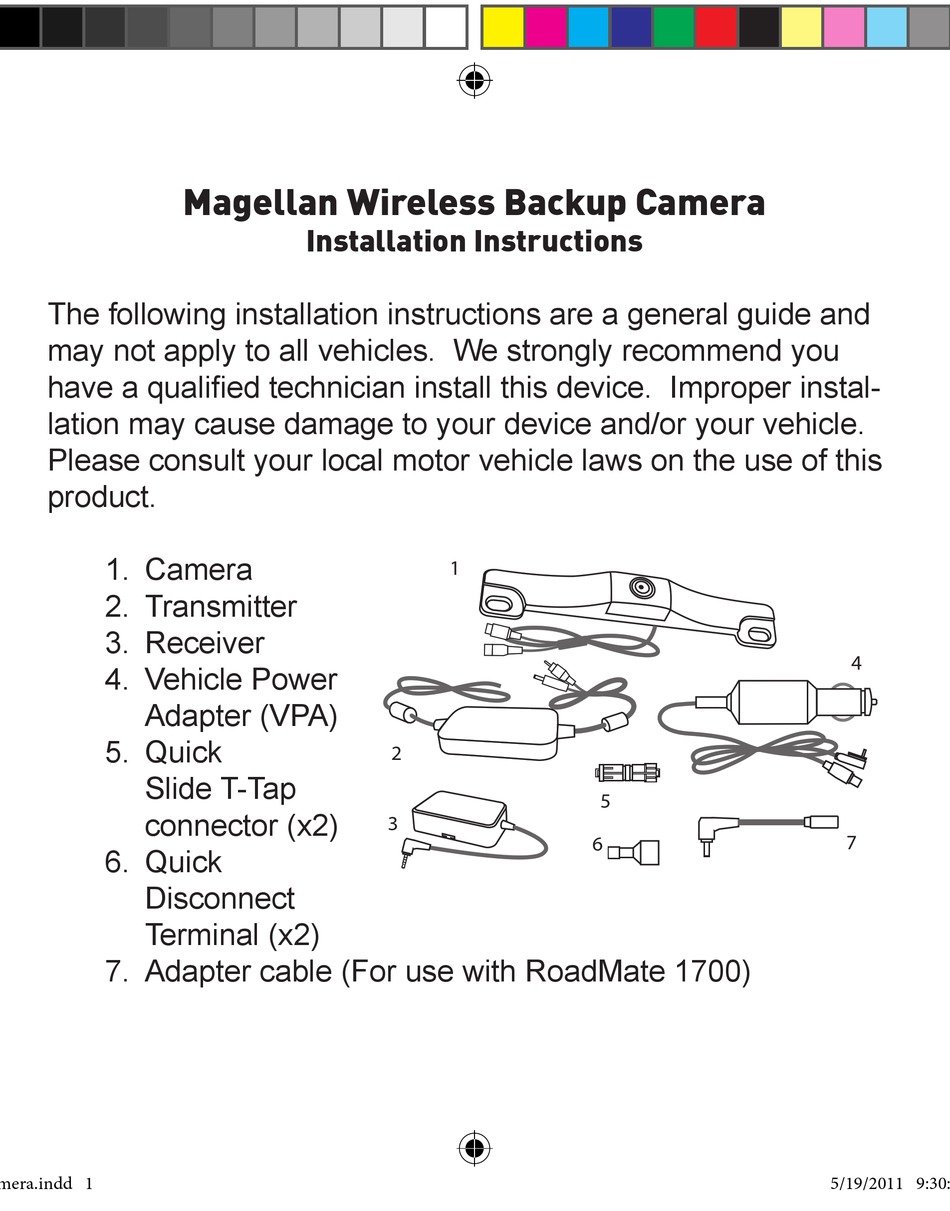 MAGELLAN BACK-UP CAMERA INSTALLATION INSTRUCTIONS MANUAL Pdf Download