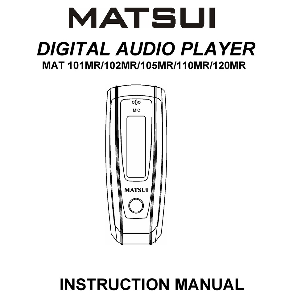 MATSUI MAT 101MR INSTRUCTION MANUAL Pdf Download ManualsLib