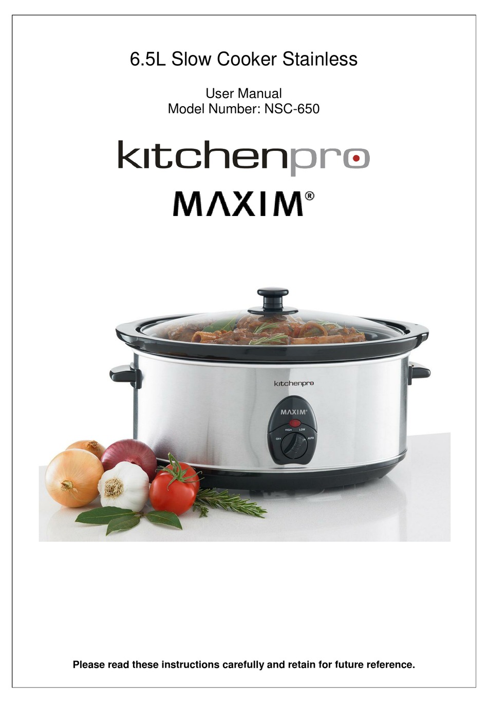 KITCHENPRO NSC650 USER MANUAL Pdf Download ManualsLib