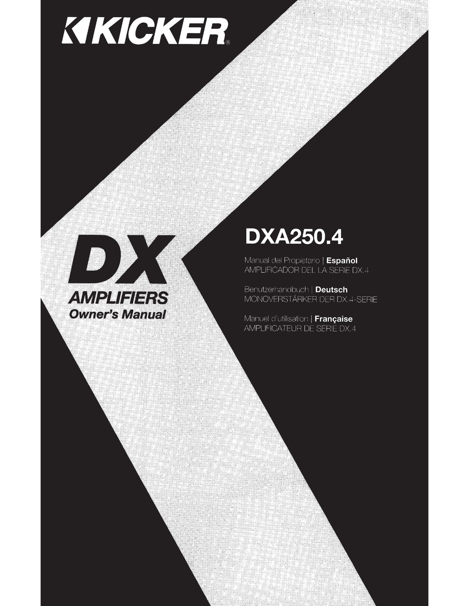 KICKER DX250.4 OWNER'S MANUAL Pdf Download ManualsLib