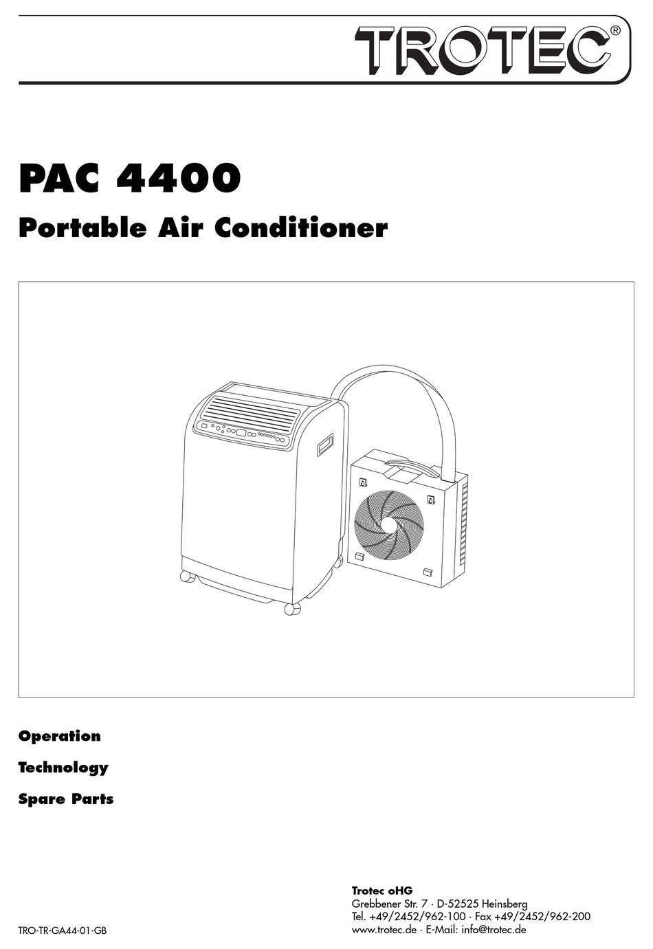 TROTEC PAC 4400 OPERATING INSTRUCTIONS MANUAL Pdf Download | ManualsLib