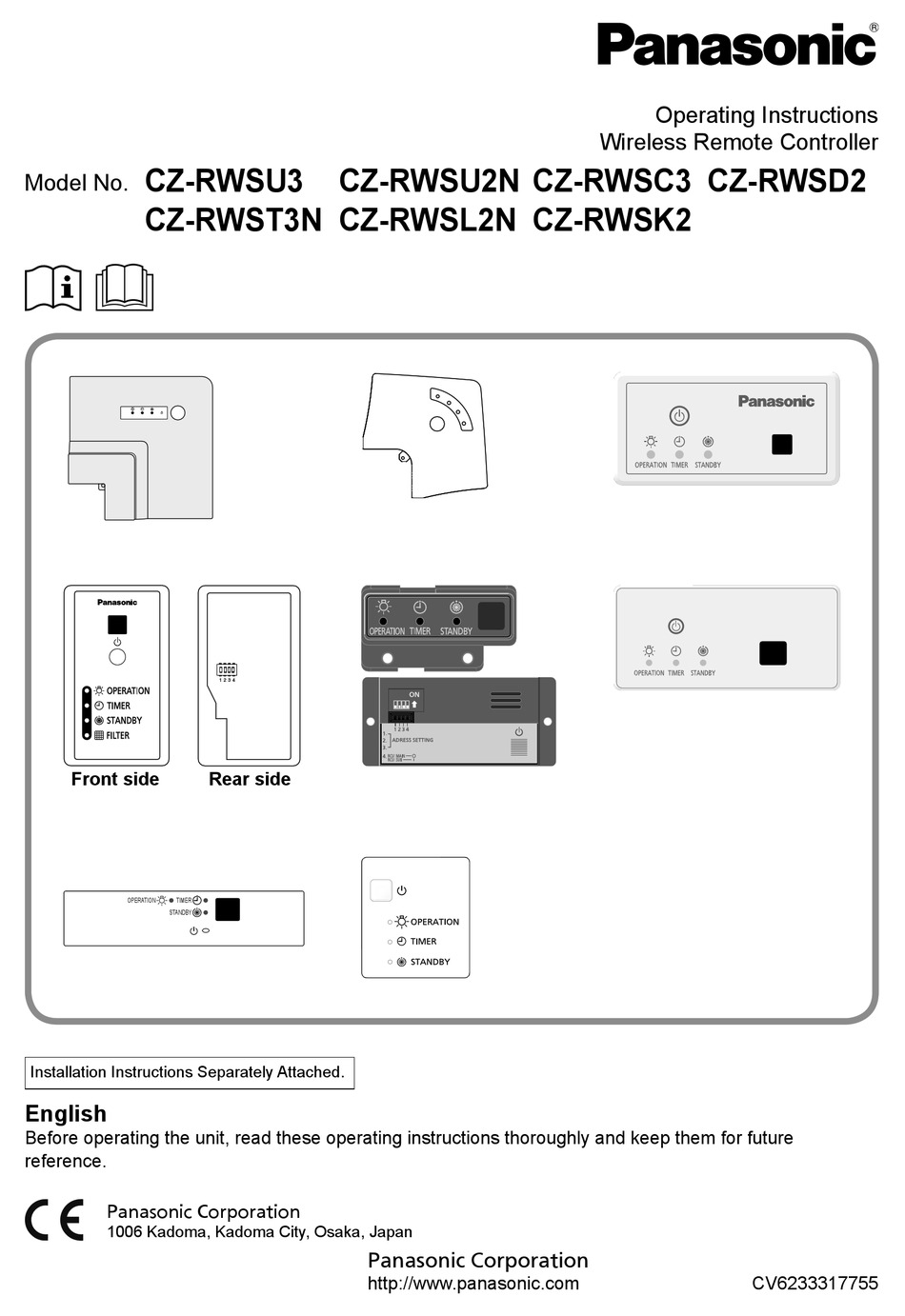 PANASONIC CZRWSU3 OPERATING INSTRUCTIONS MANUAL Pdf Download ManualsLib