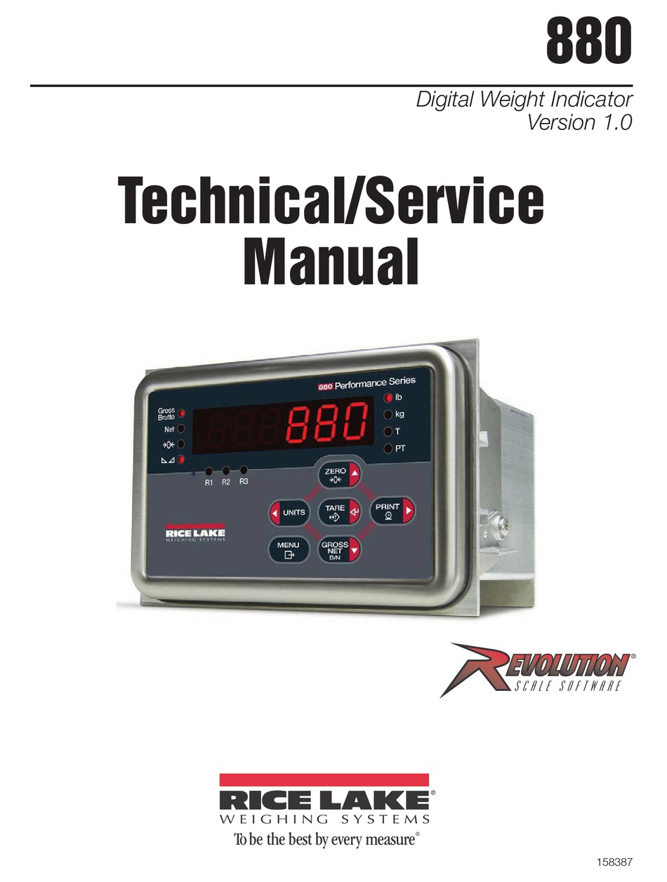 RICE LAKE 880 TECHNICAL AND SERVICE MANUAL Pdf Download | ManualsLib
