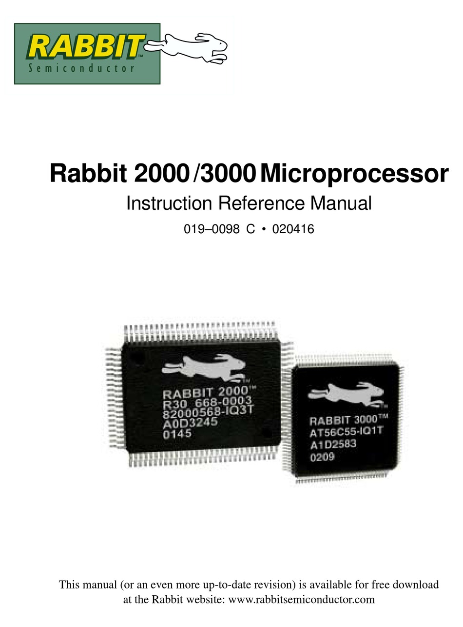 RABBIT 2000 REFERENCE MANUAL Pdf Download ManualsLib