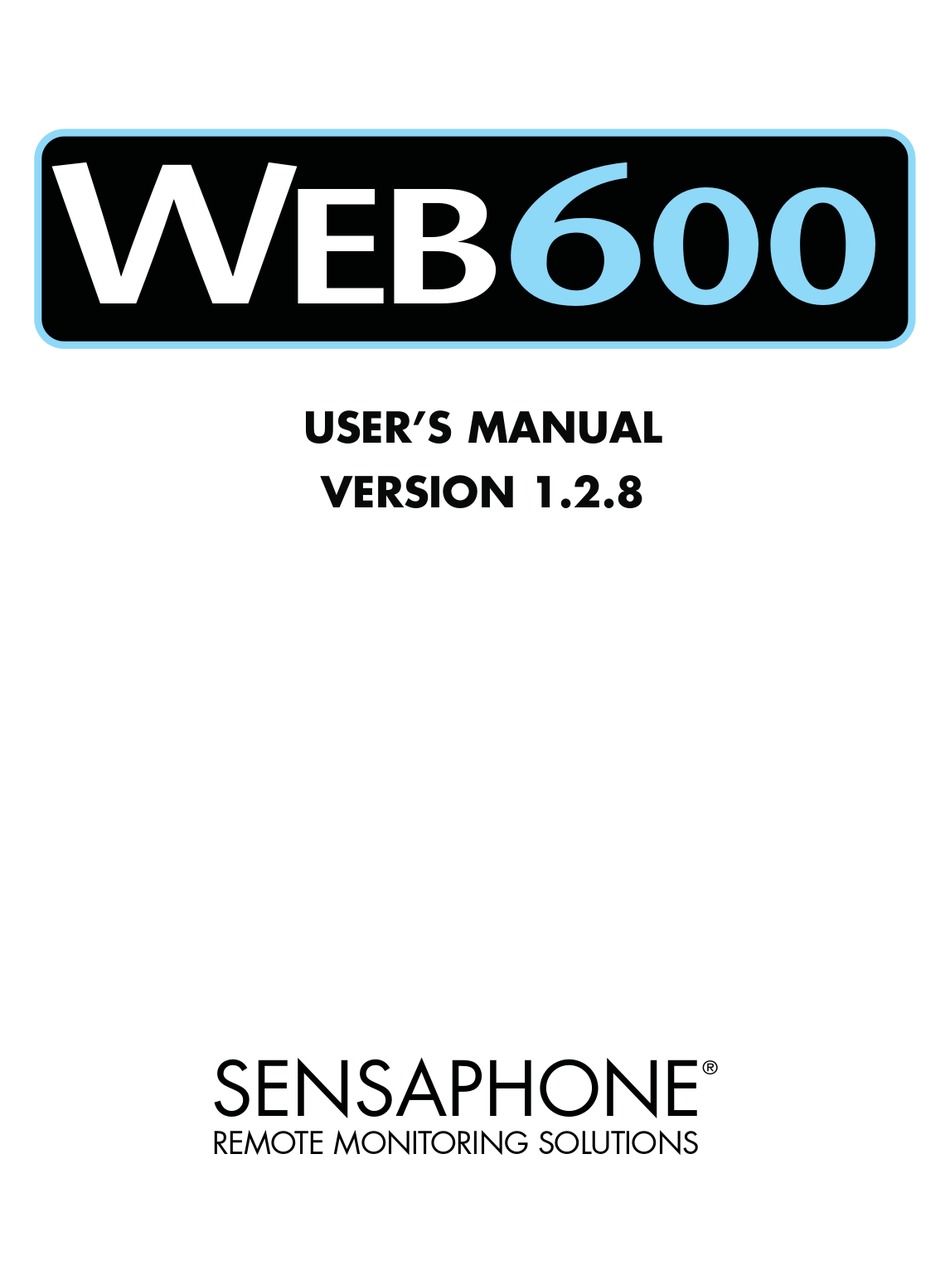 SENSAPHONE WEB600 USER MANUAL Pdf Download | ManualsLib