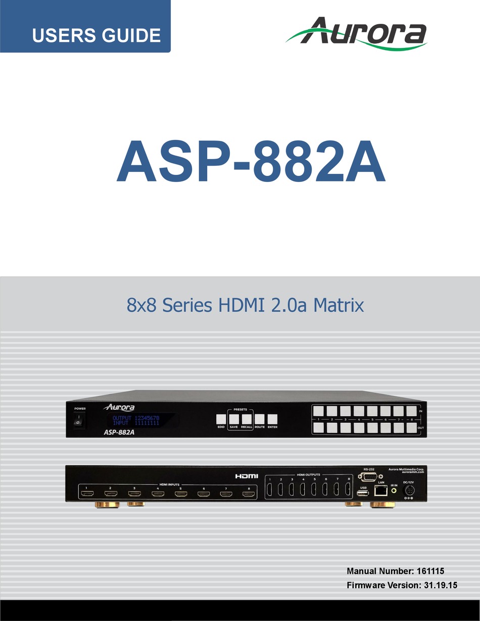 AURORA ASP-882A USER MANUAL Pdf Download | ManualsLib