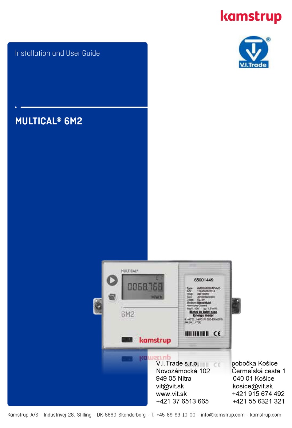 KAMSTRUP MULTICAL 6M2 INSTALLATION AND USER MANUAL Pdf Download ...