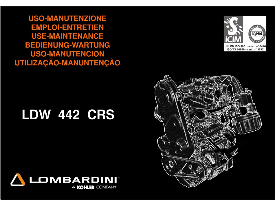 LOMBARDINI LDW 442 CRS USE AND MAINTENANCE Pdf Download | ManualsLib