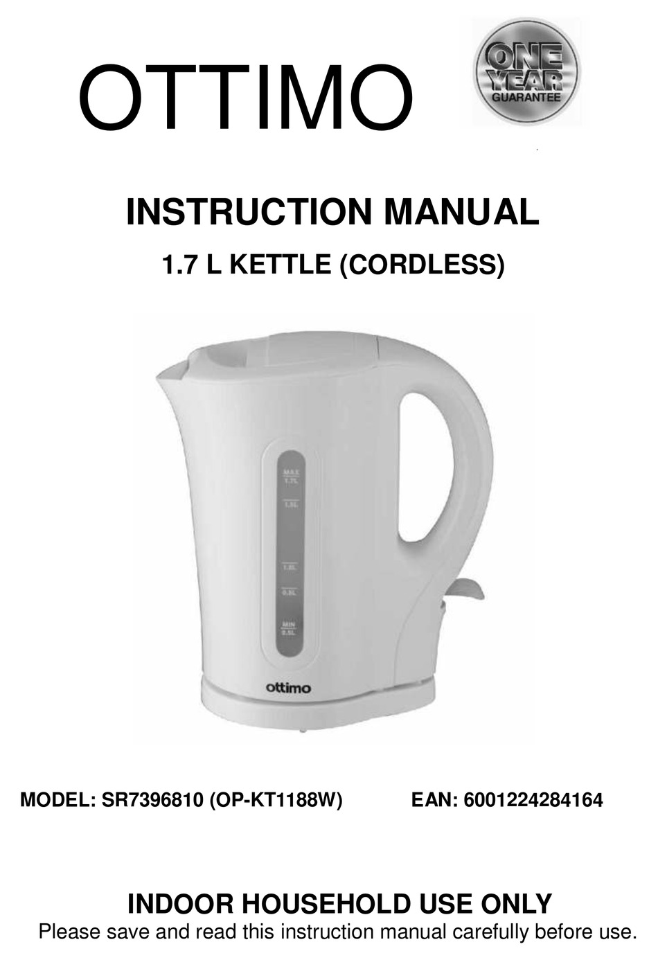 Keebar W101 Electric Kettle Instruction Manual