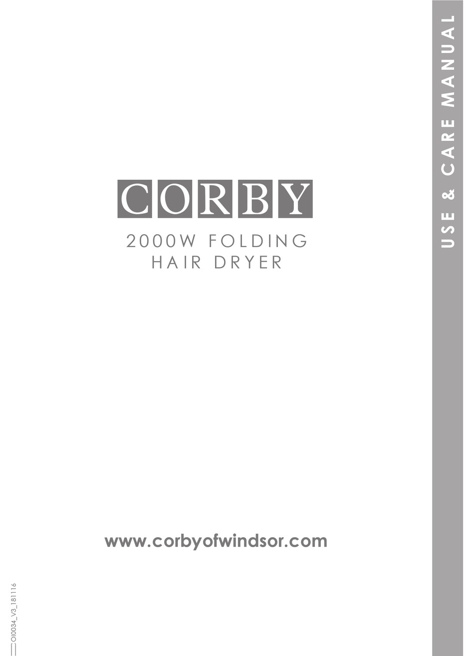CORBY CH605 USE & CARE MANUAL Pdf Download ManualsLib
