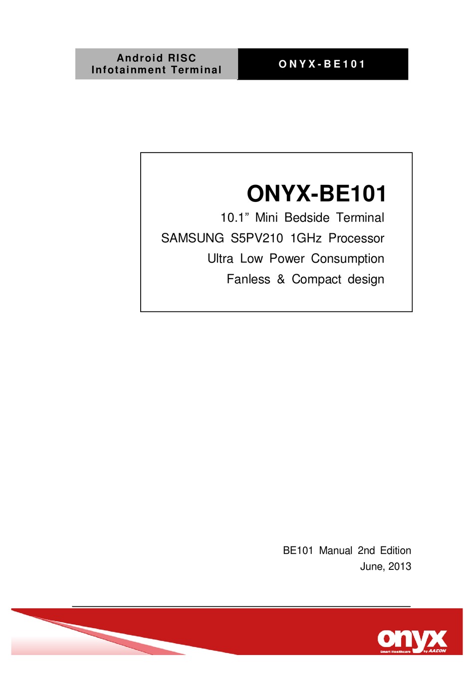 ONYX BE101 MANUAL Pdf Download | ManualsLib