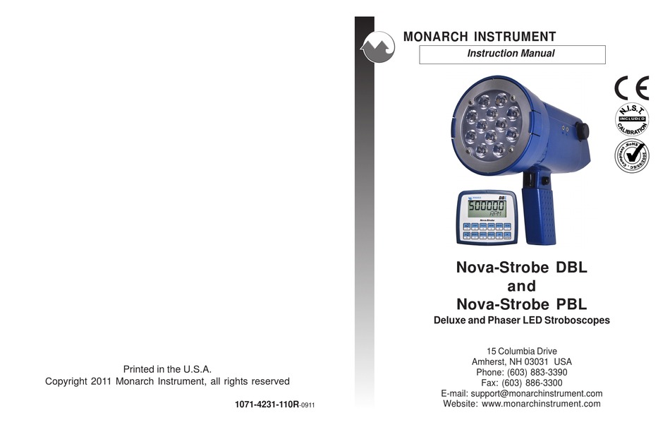 MONARCH INSTRUMENT NOVASTROBE DBL INSTRUCTION MANUAL Pdf Download