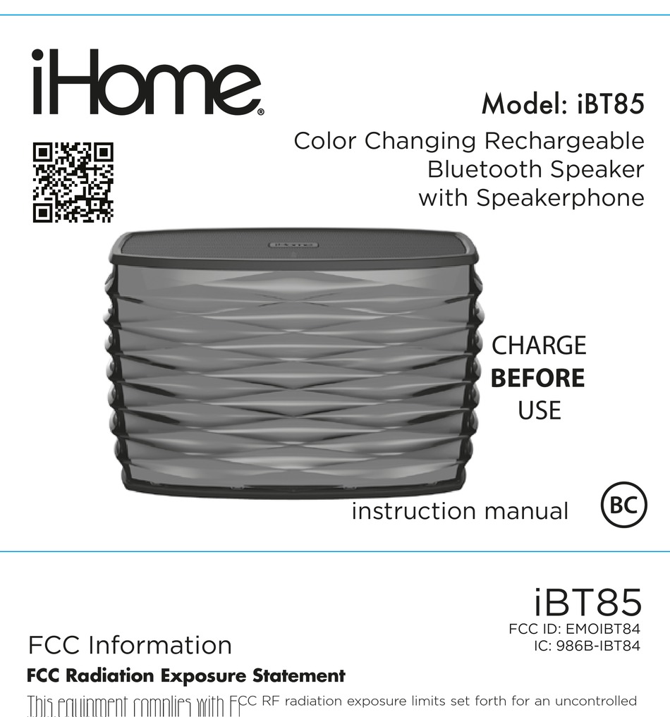 IHOME IBT85 INSTRUCTION MANUAL Pdf Download ManualsLib