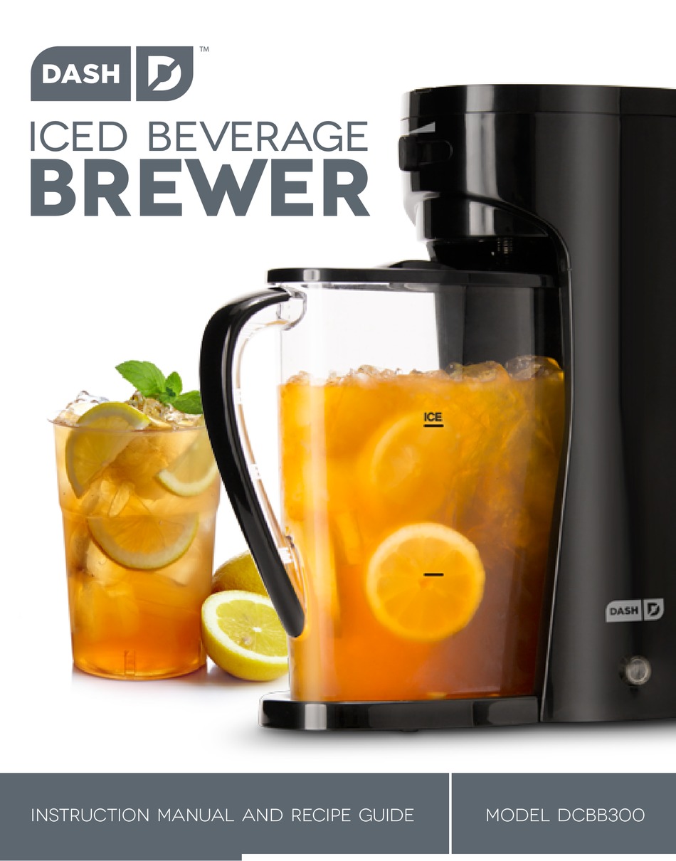 NEW Dash Iced Beverage Maker Brewer Cold Tea Coffee Pitcher Model DCBB300  Black