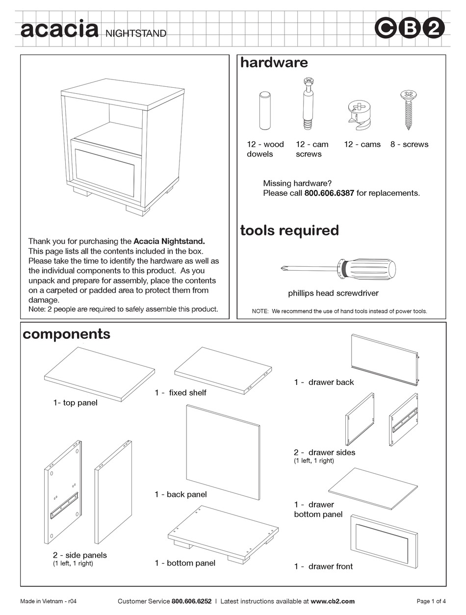 CB2 ACACIA ASSEMBLY INSTRUCTIONS Pdf Download ManualsLib