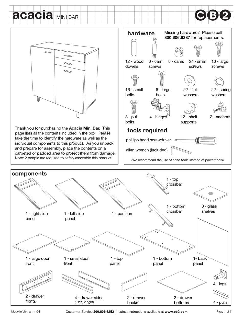 CB2 ACACIA ASSEMBLY INSTRUCTIONS MANUAL Pdf Download | ManualsLib