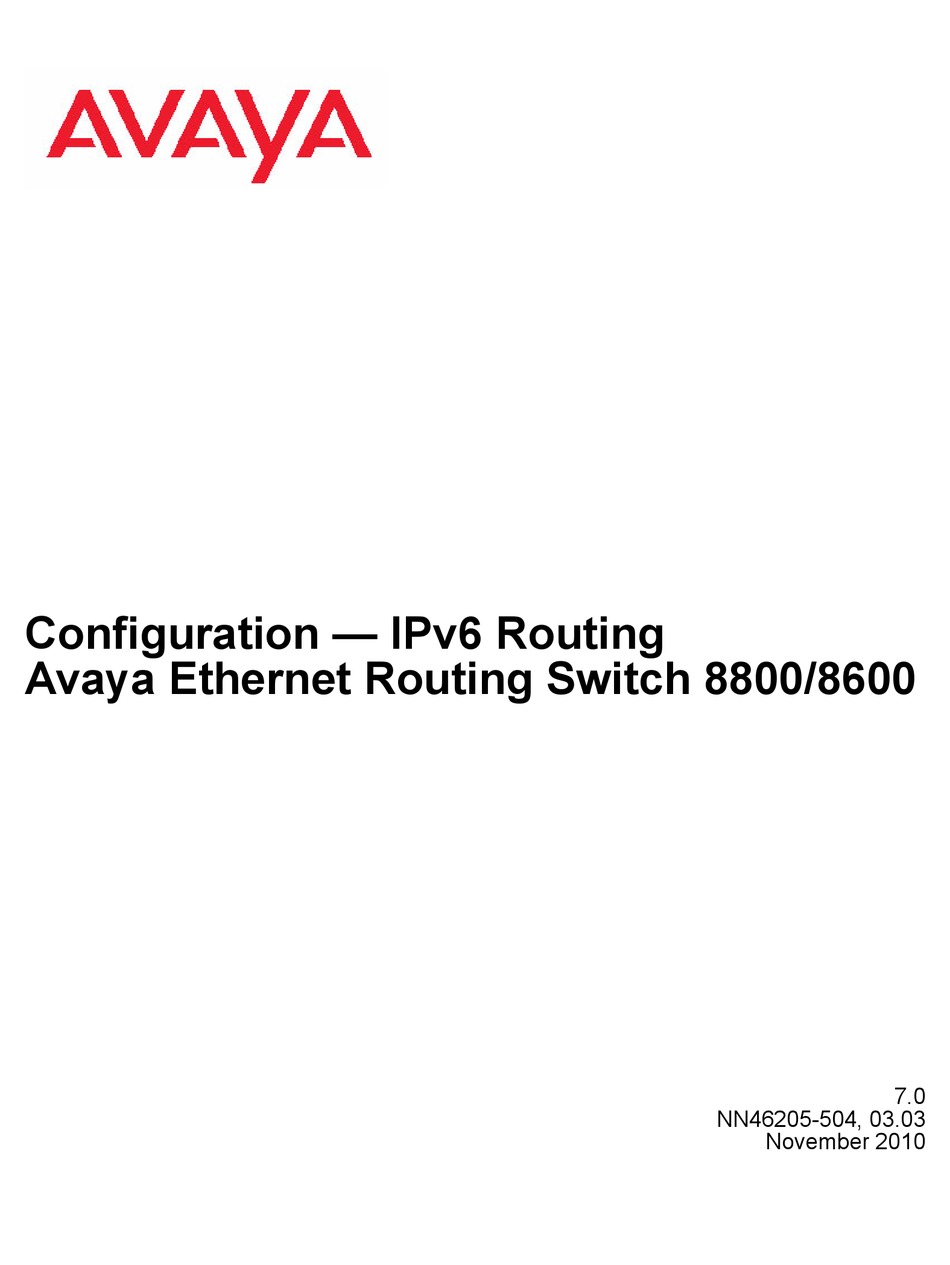 AVAYA ERS 8800 SERIES CONFIGURATION MANUAL Pdf Download | ManualsLib