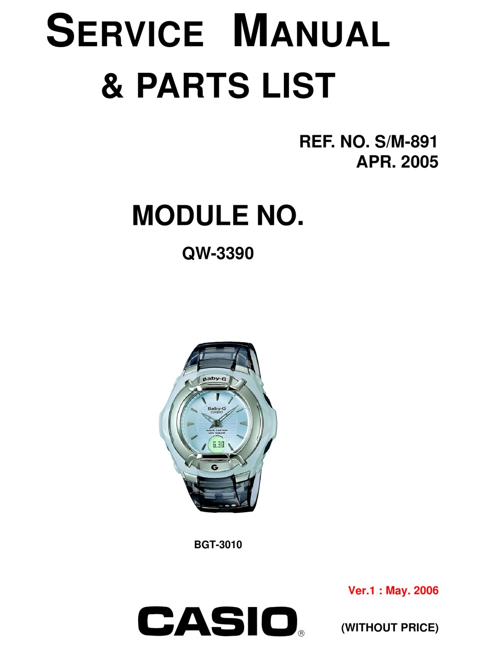 CASIO QW3390 SERVICE MANUAL & PARTS LIST Pdf Download ManualsLib