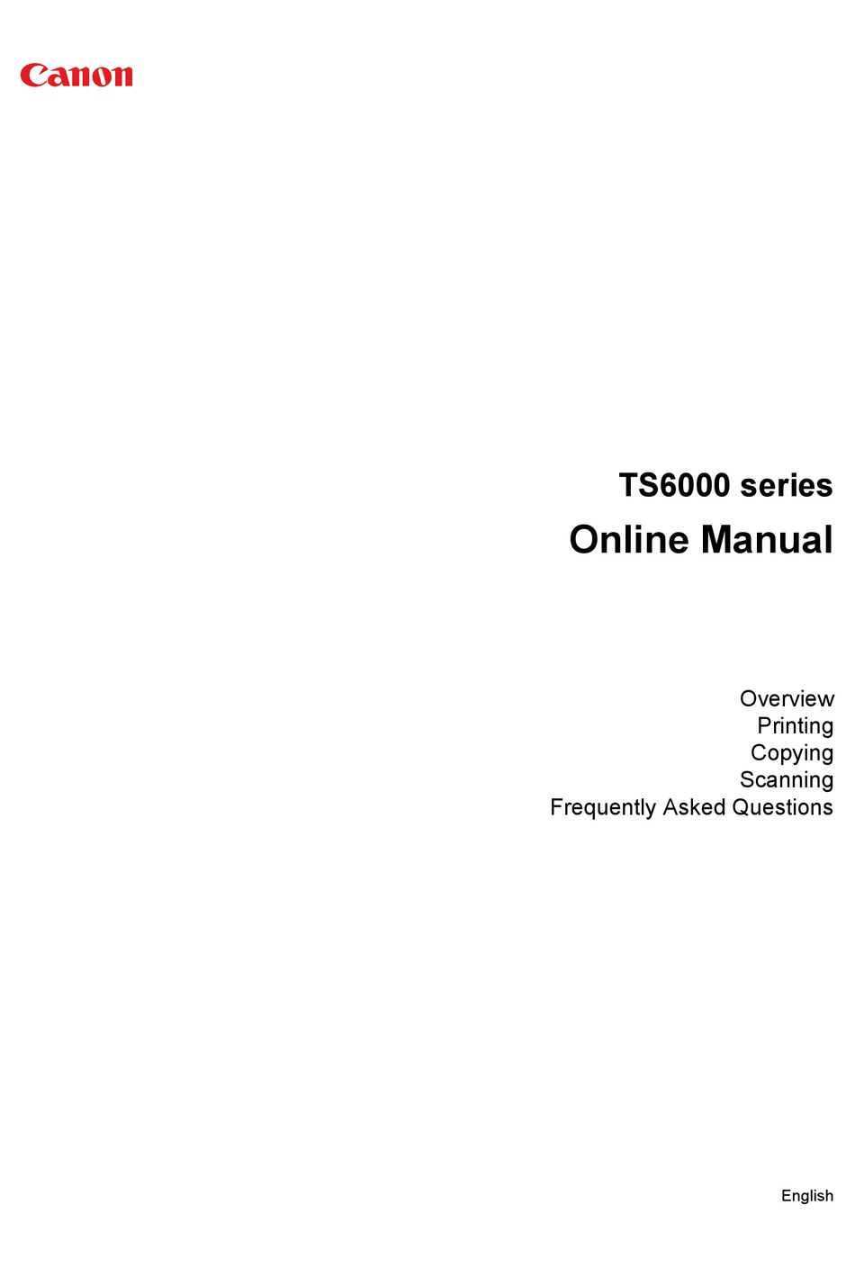 CANON TS6000 SERIES ONLINE MANUAL Pdf Download ManualsLib