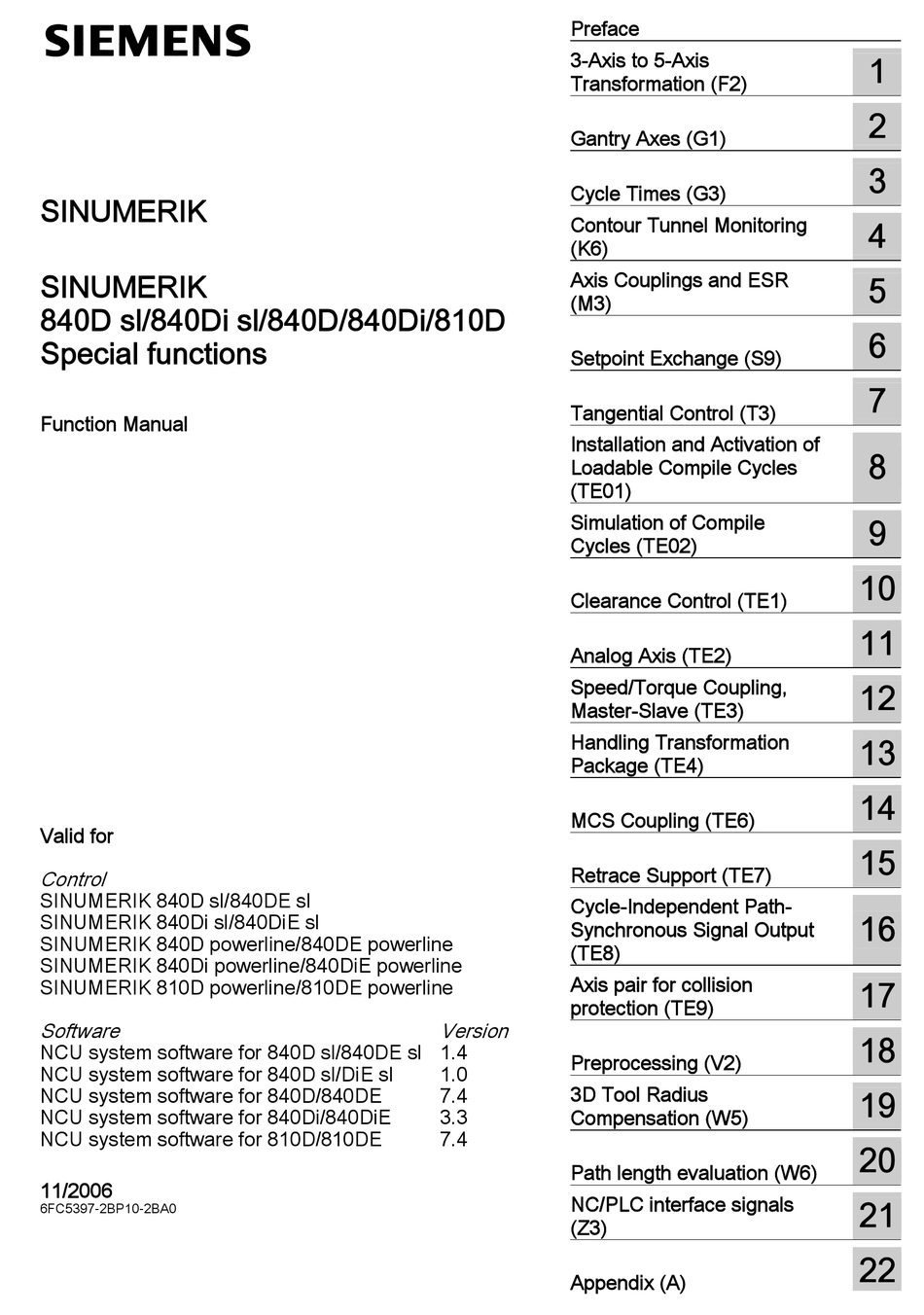 Siemens Sinumerik 840d Sl Function Manual Pdf Download Manualslib