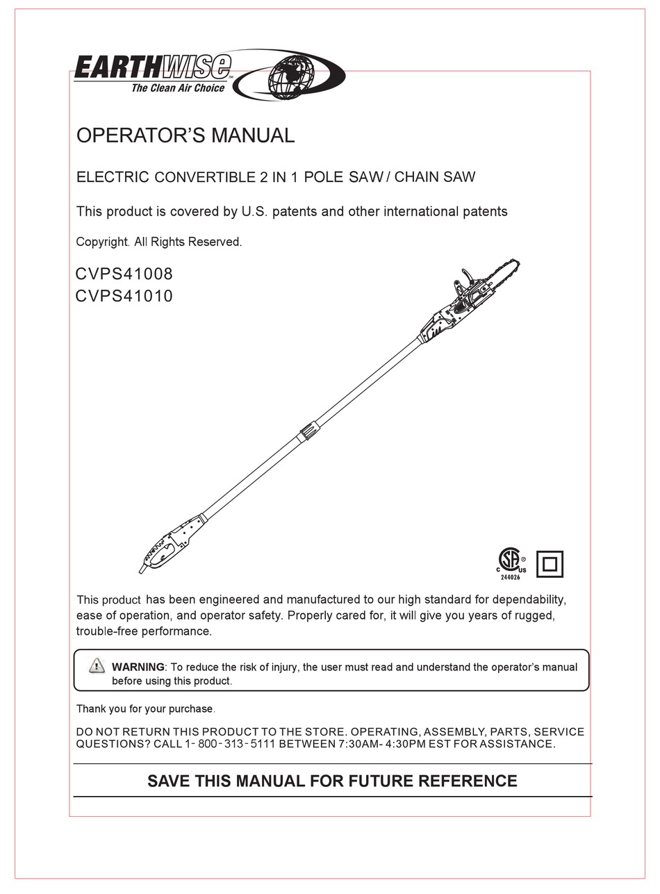 Earthwise pole deals saw