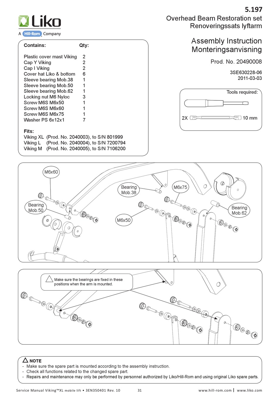 LIKO VIKING XL SERVICE MANUAL Pdf Download | ManualsLib