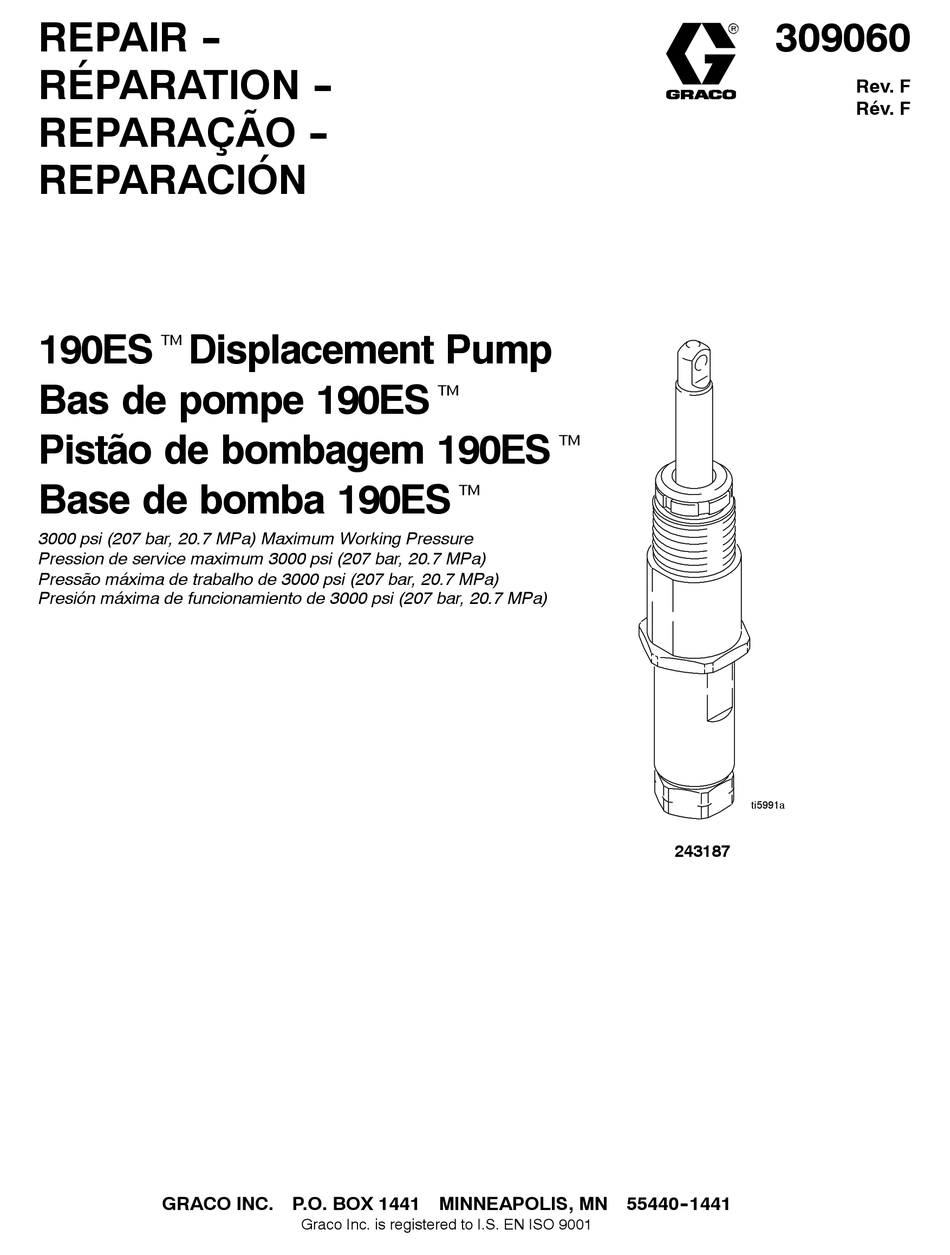 GRACO 190ES REPAIR MANUAL Pdf Download | ManualsLib