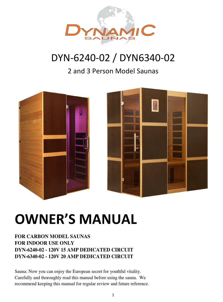 DYNAMIC SAUNAS DYN624002 OWNER'S MANUAL Pdf Download ManualsLib