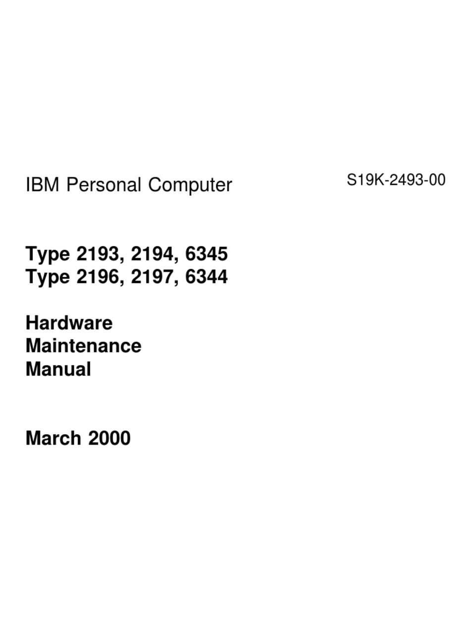 IBM 2193 HARDWARE MAINTENANCE MANUAL Pdf Download ManualsLib
