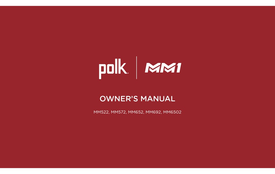 POLK AUDIO MM522 OWNER'S MANUAL Pdf 