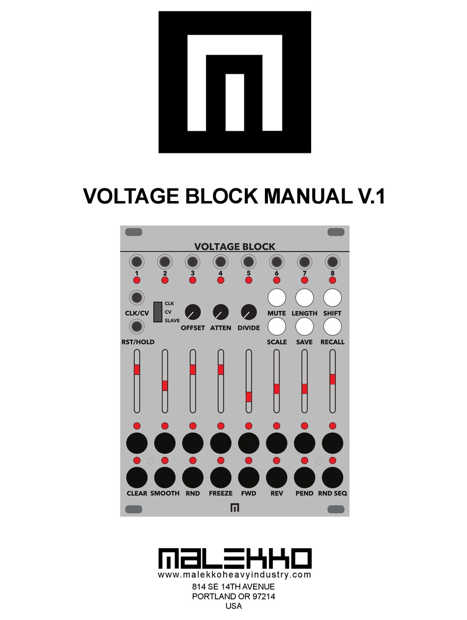 MALEKKO VOLTAGE BLOCK MANUAL Pdf Download | ManualsLib