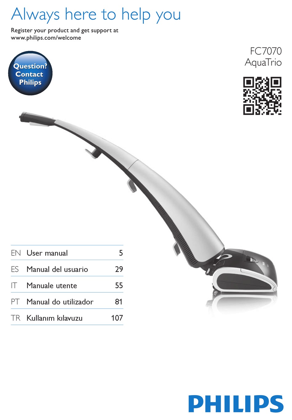 Risoluzione Dei Guasti - Philips AquaTrio FC7070 User Manual [Page 72] |  ManualsLib
