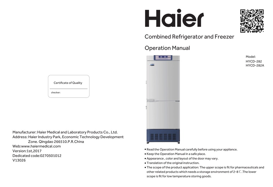 Haier Hycd 282 Operation Manual Pdf Download Manualslib