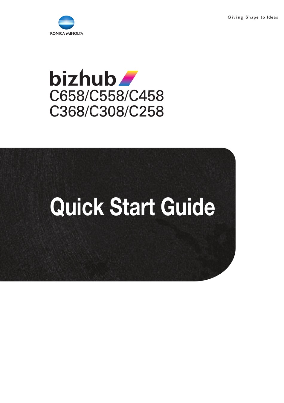 Konica Minolta Bizhub C658 Quick Start Manual Pdf Download Manualslib