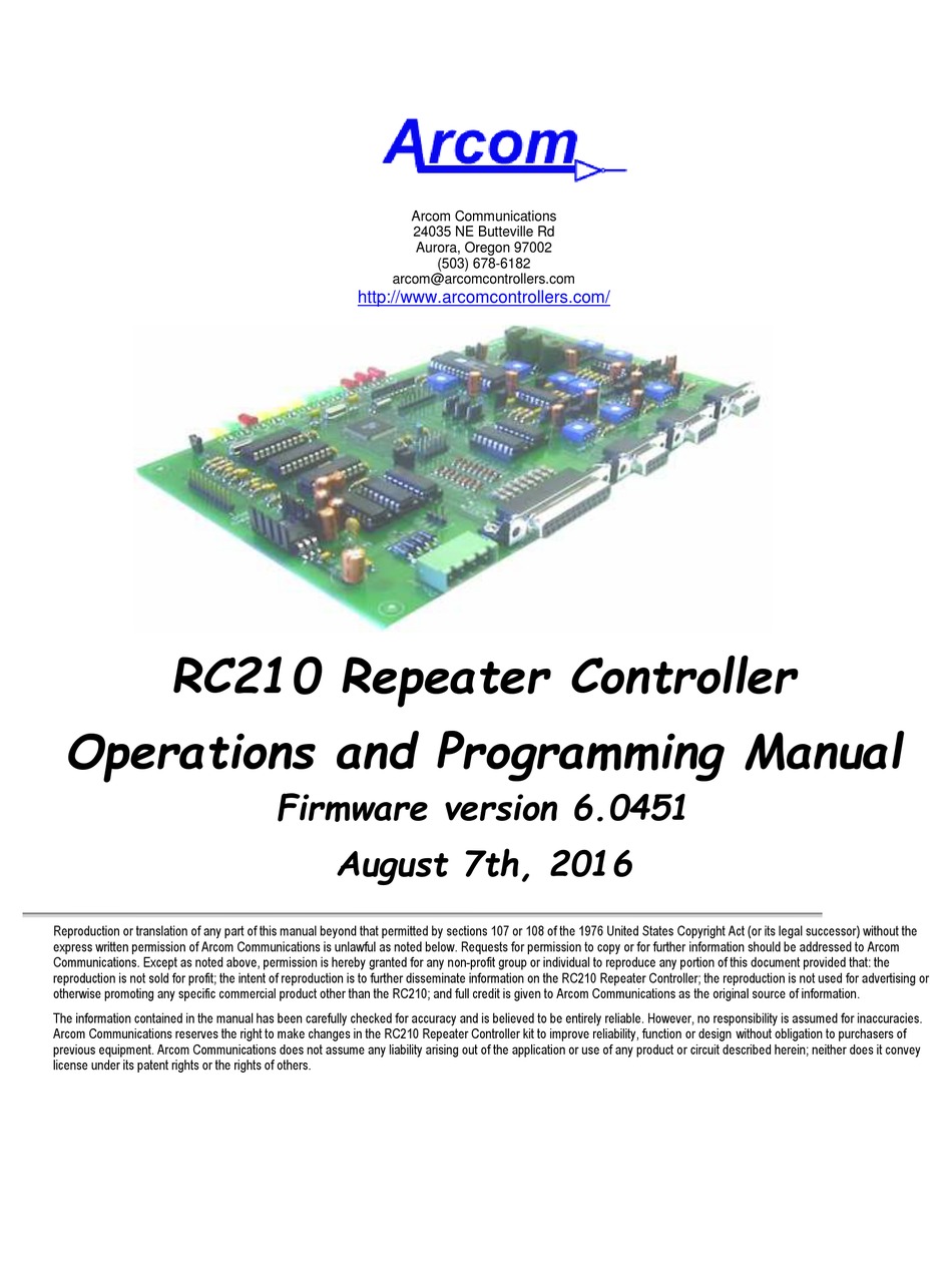 RC210 OPERATION MANUAL Pdf Download ManualsLib