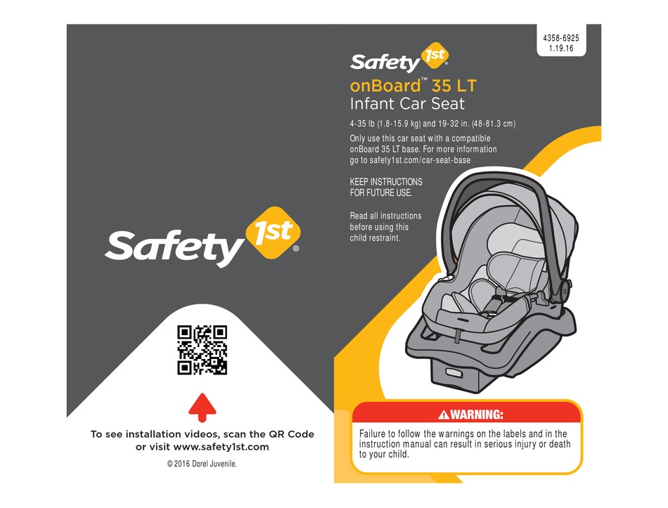 Safety 1st Onboard 35 Lt Instruction, Safety 1st All In One Convertible Car Seat Instruction Manual