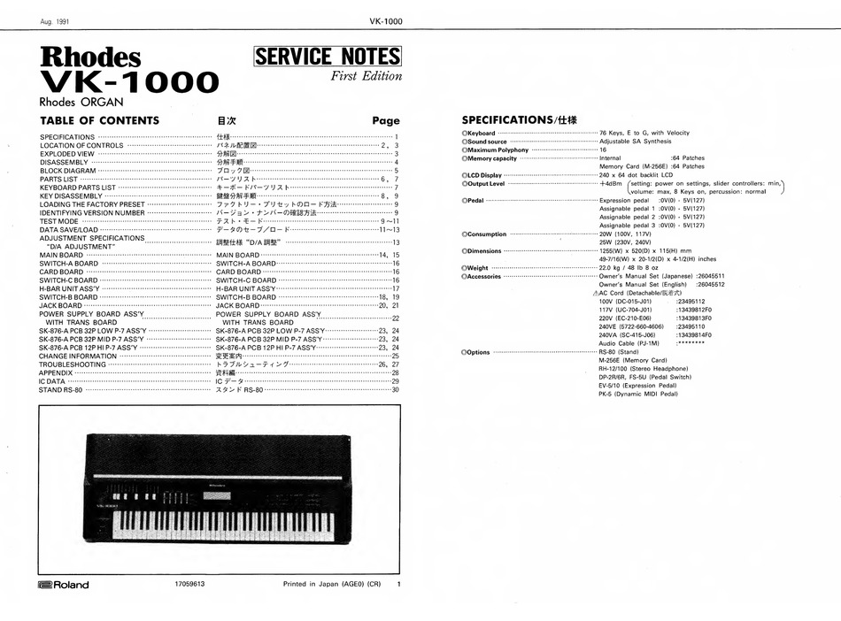 rhodes-vk-1000-service-notes-pdf-download-manualslib