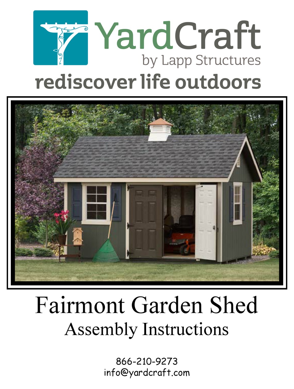 Yardcraft Fairmont Garden Shed Assembly Instructions Manual Pdf Download Manualslib 5531