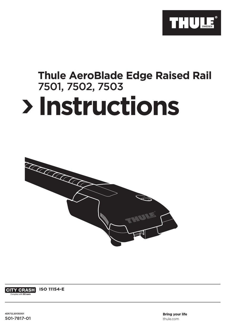 THULE AEROBLADE EDGE 7501 INSTRUCTIONS MANUAL Pdf Download