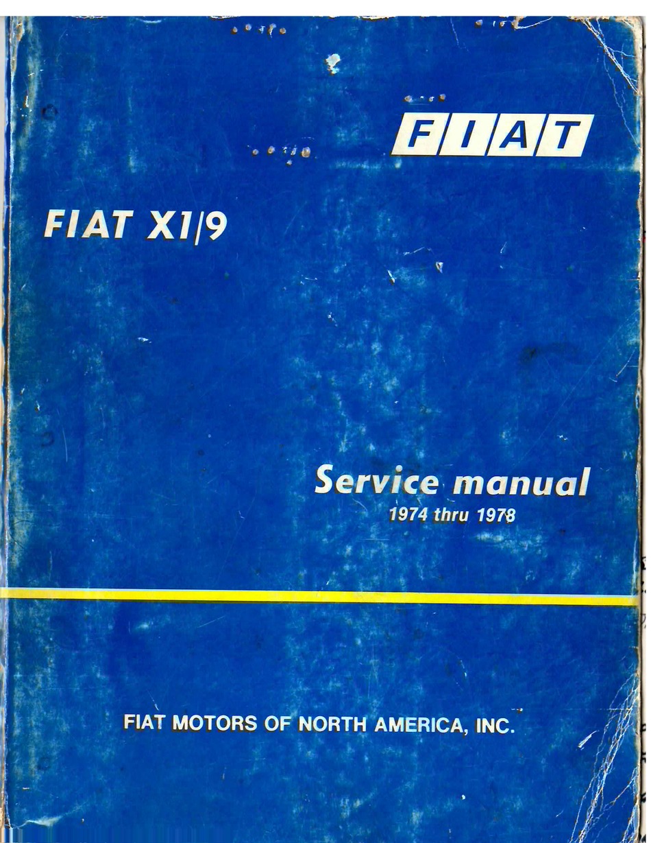 Fiat X1/9 Five Speed Bedienungsanleitung Betriebsanleitung Handbuch Manual X 1/9 