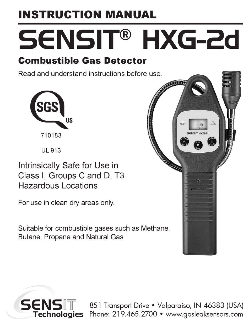 SENSIT HXG2D INSTRUCTION MANUAL Pdf Download ManualsLib